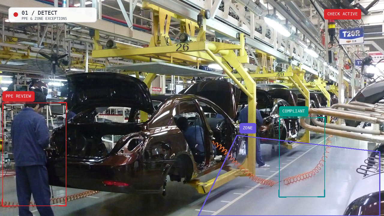 Illustrative live alert when a watched safety condition appears